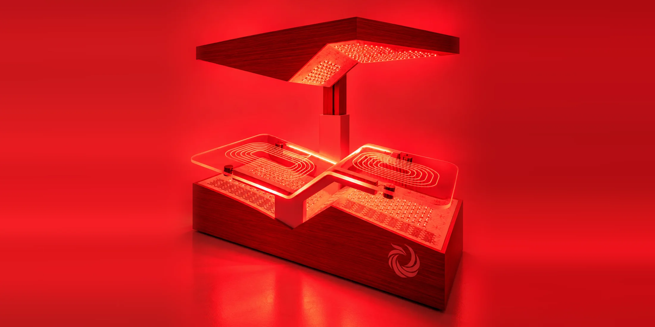 The Ammortal Chamber glowing red, the only one in the San Fernando Valley