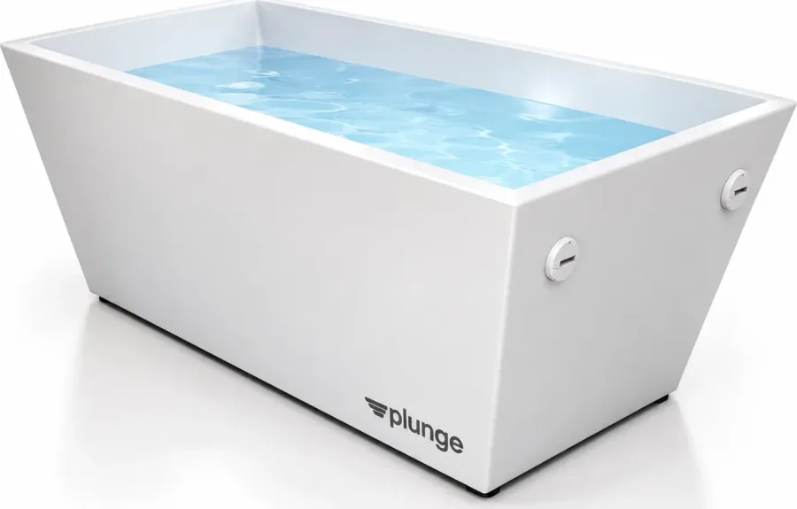 Our Plunge cold plunge tub, filled with cold water
