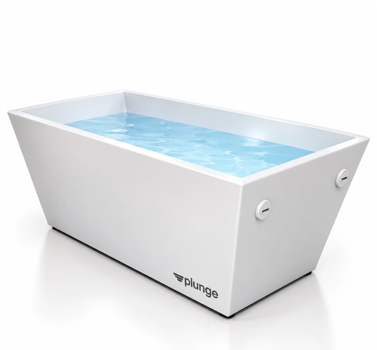 Our Plunge cold plunge tub, filled with cold water